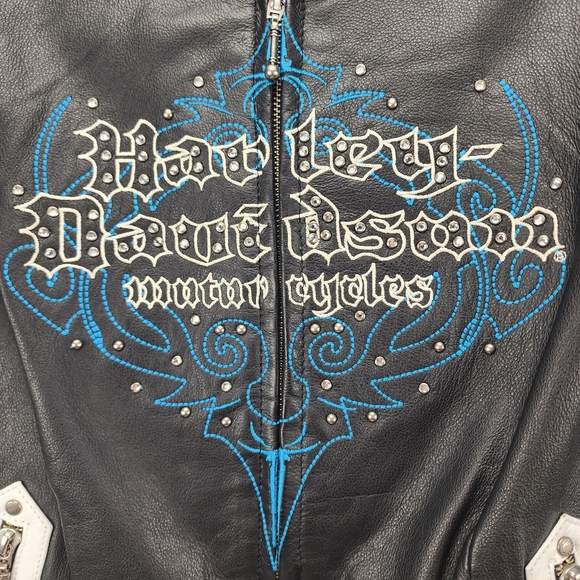 Harley-Davidson Kaleidoscope Leather Jacket Women's Size L - Picture 5 of 10